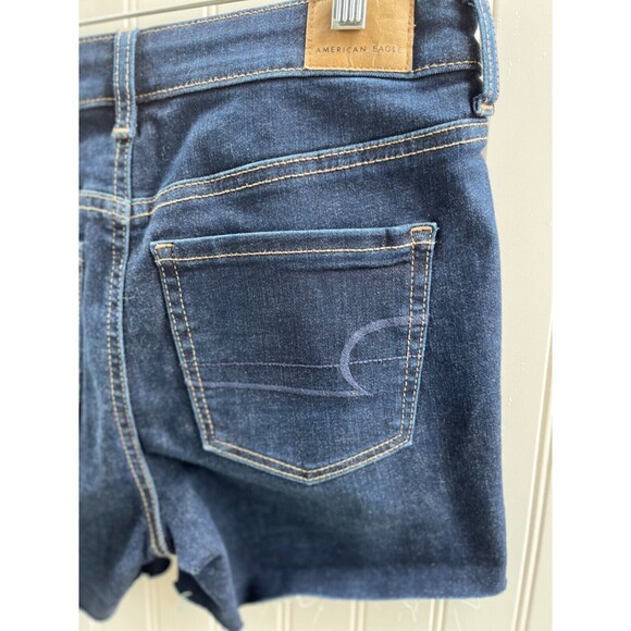 American Eagles 4 Juniors Next Level Stretch Jean Shorts Dk Blue Hi-Rise Shortie - Picture 5 of 6
